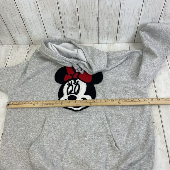 Disney Minnie Mouse Womens XL Embroidered Soft Hoodie Gray Heather - Picture 9 of 10